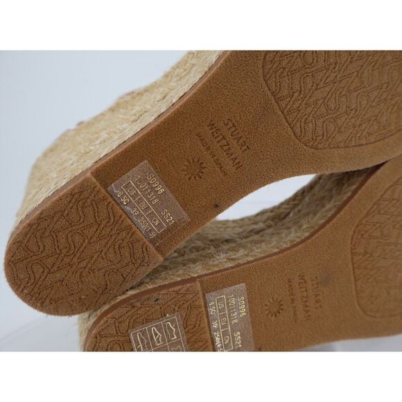 Stuart Weitzman Women Brown Nudist Wedge Espadrille Sandal Shoes Size 8.5 C Wide - Picture 12 of 14